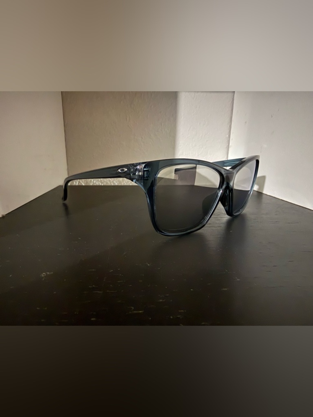 Oakley Transparent Gray Frame Sunglasses with Dark Gray Lenses